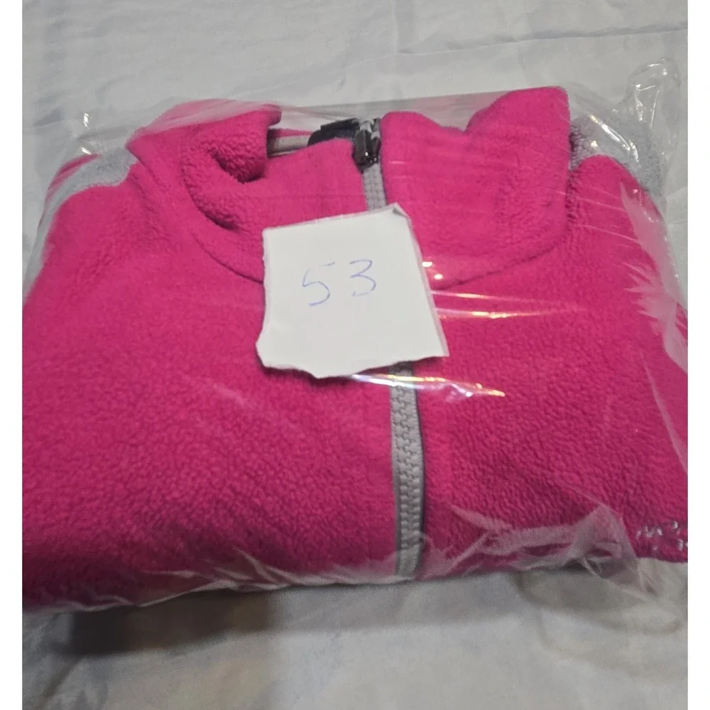 The North Face Womens Large Pink/Grey Fleece Full Zip Jacket Outdoor Cozy Logo - Picture 9 of 9